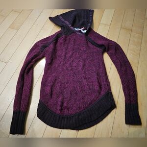 Lululemon passage to Prana sweater in berry rumble/Heathered Bordeaux drama
